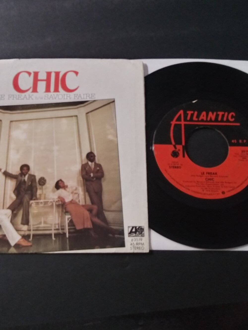 Chic – Le Freak & Savoir Fai VG+ Original 45 Atlantic Record & Pic Sleeve 1978